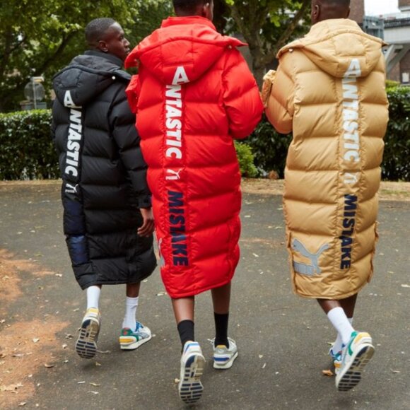 PUMA x ADER ERROR Hooded Button-Up Unisex Padded Down Coat Red S - Picture 10 of 10